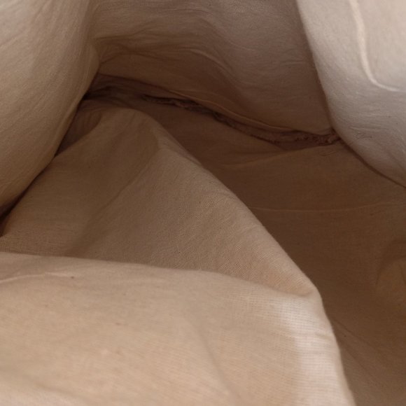 Large burlap shoulder bag with 3D floral applique - Picture 3 of 8